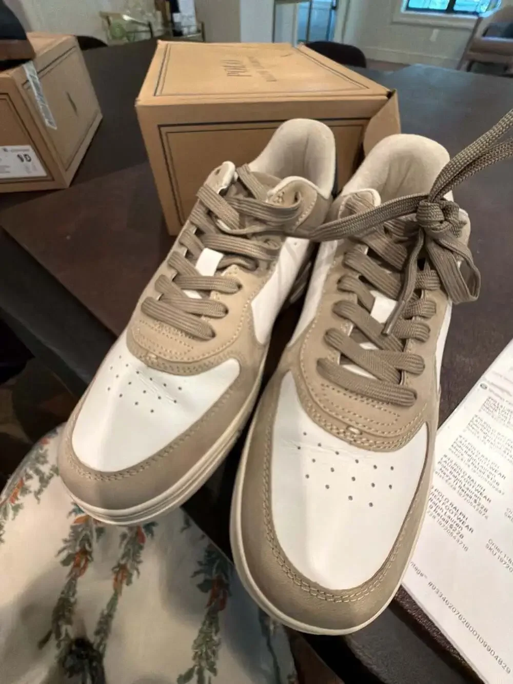Polo Ralph Lauren Masters Court Nubuck and Leather Sneakers size men 9 w 10.5
